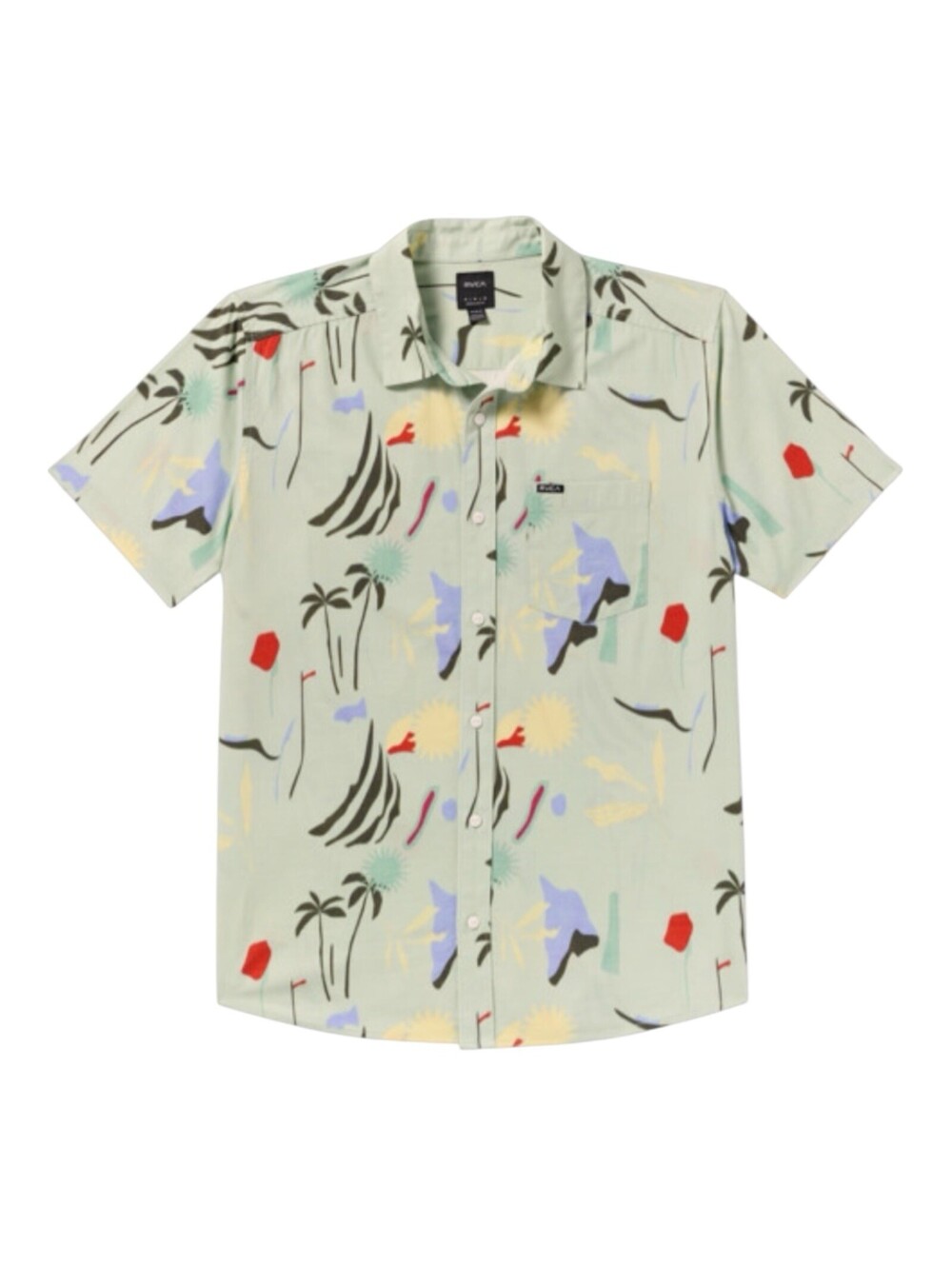 RVCA Artist Network Graphic Street Style Designer Button Font Shirt Men’s XL NEW